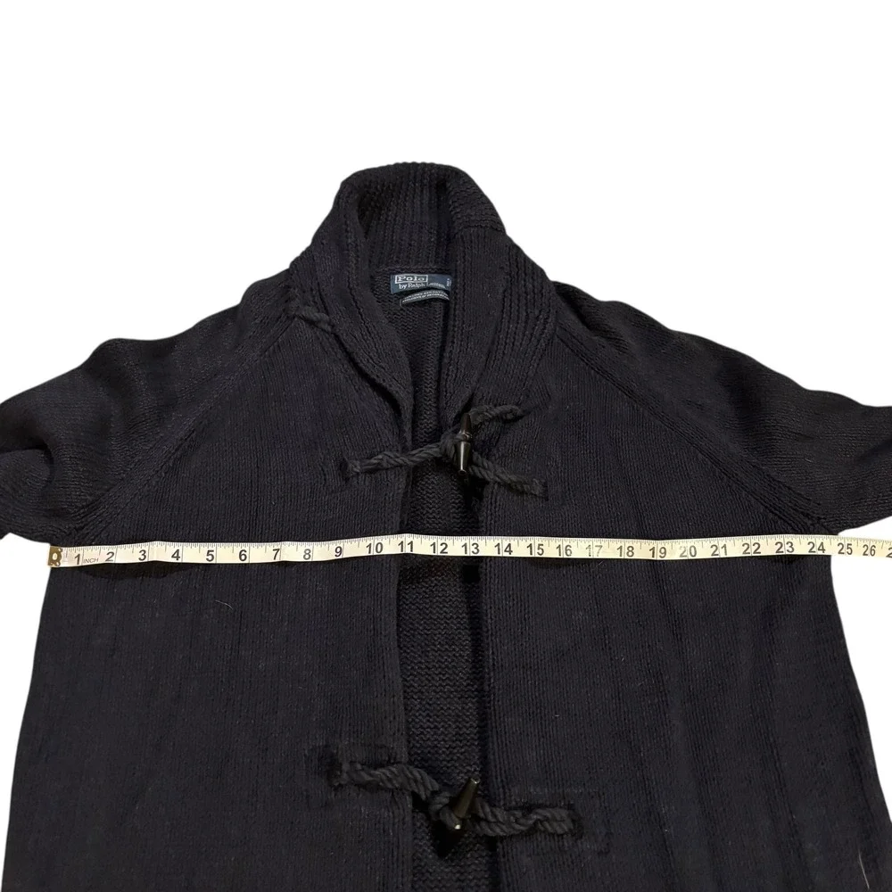 Polo Ralph Lauren Navy Blue Linen Cotton‎ Toggle Shawl Fisherman Cardigan XL